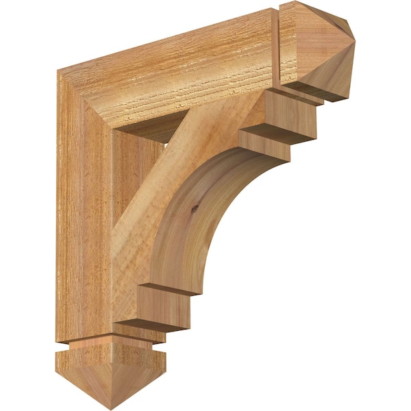 Ekena Millwork Merced Arts & Crafts Rough Sawn Bracket, Western Red Cedar, 4"W x 18"D x 18"H BKT04X18X18MRC03RWR - main